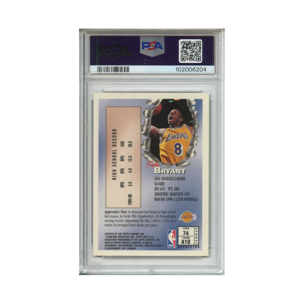 Kobe-Bryant-Refractor-1996-Finest-PSA-9-Rückseite