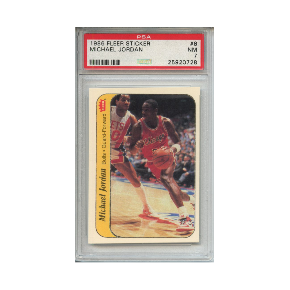 Michael-Jordan-1986-Fleer-Sticker-PSA-7-Vorderseite