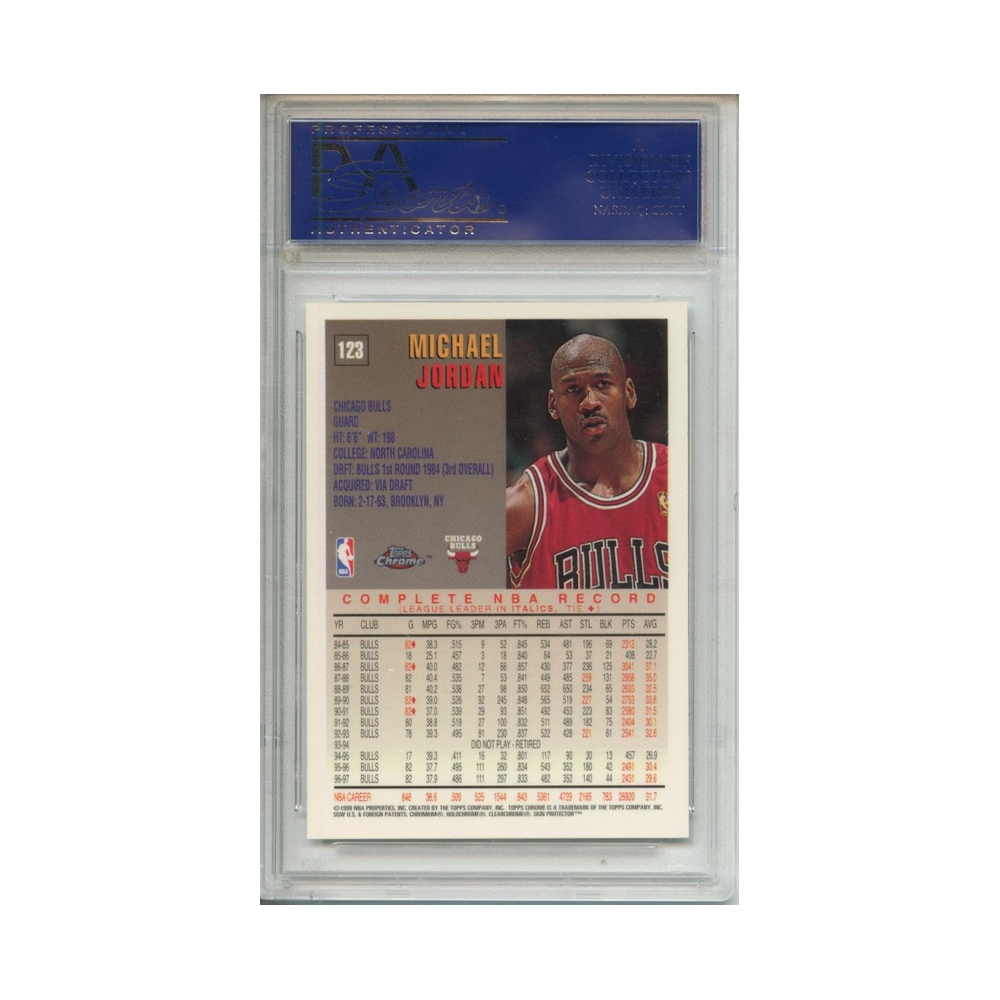 Michael-Jordan-1997-Topps-Chrome-PSA-10-Rückseite