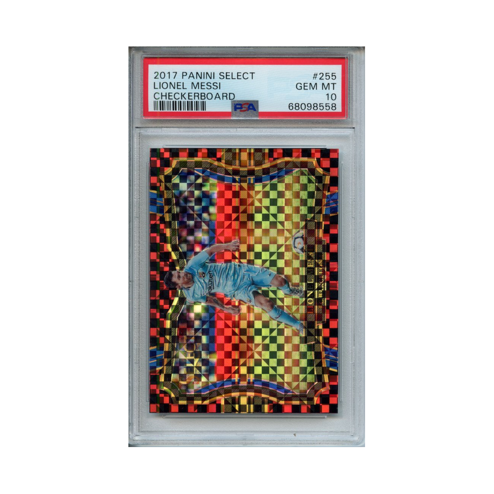 Lionel-Messi-Checkerboard-2017-Panini-Select-PSA-10-Vorderseite