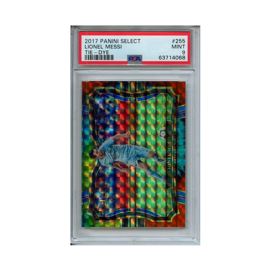 Lionel-Messi-Tie-Dye-2017-Panini-Select-PSA-9-Vorderseite