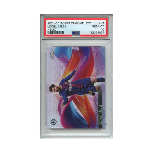 Lionel-Messi-Helix-2024-25-Topps-Chrome-UCC-PSA-10-Vorderseite