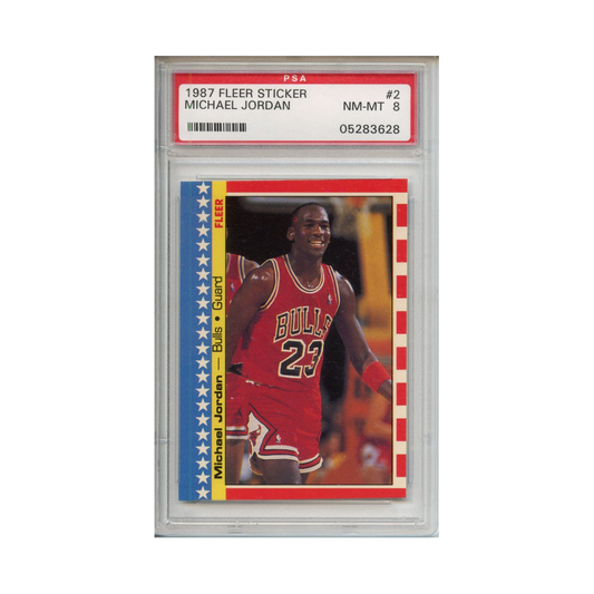 Michael-Jordan-1987-Fleer-Sticker-PSA-8-Vorderseite