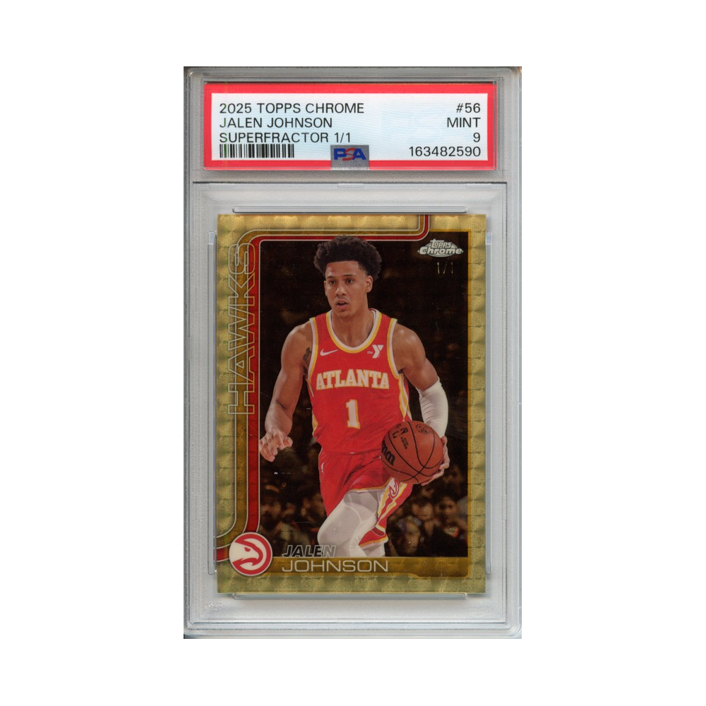 Jalen-Johnson-Superfractor-1/1-2025-Topps-Chrome-PSA-9-Vorderseite