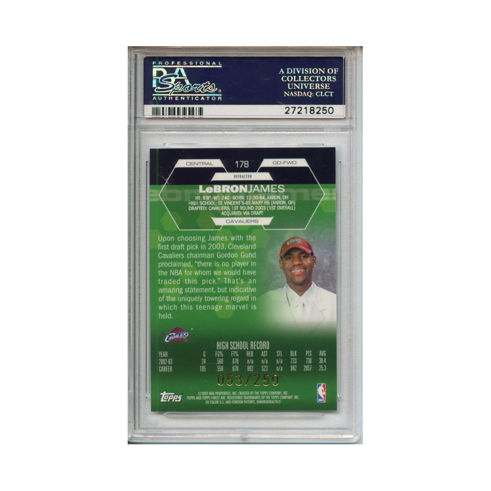 Lebron-James-Refractor-2002-Finest-PSA-10-Rückseite