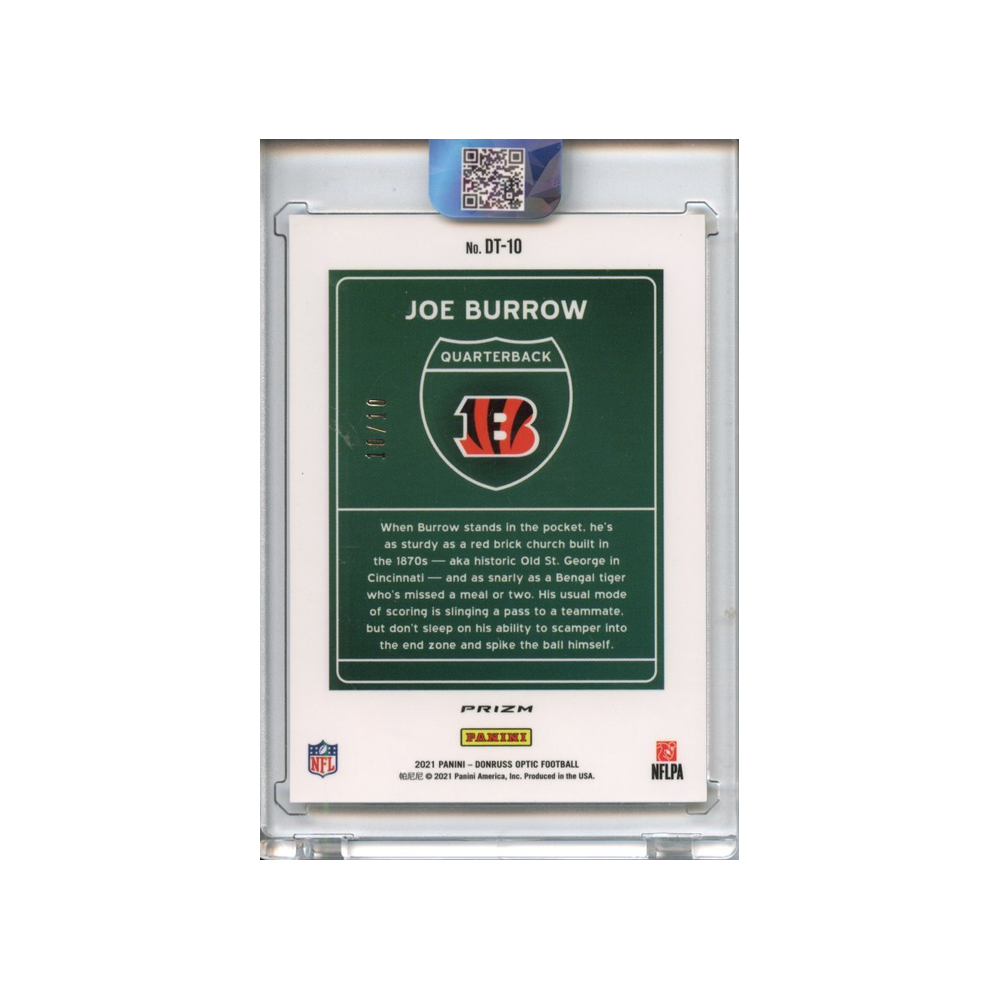 Joe-Burrow-Gold-Downtown-/10-2021-Donruss-Optic-Rückseite