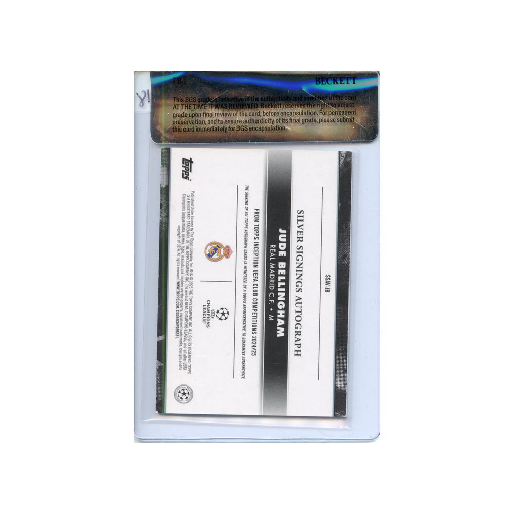 Jude-Bellingham-Silver-Signings-/10-2024-Topps-Inception-BGS-7,5/10-Rückseite