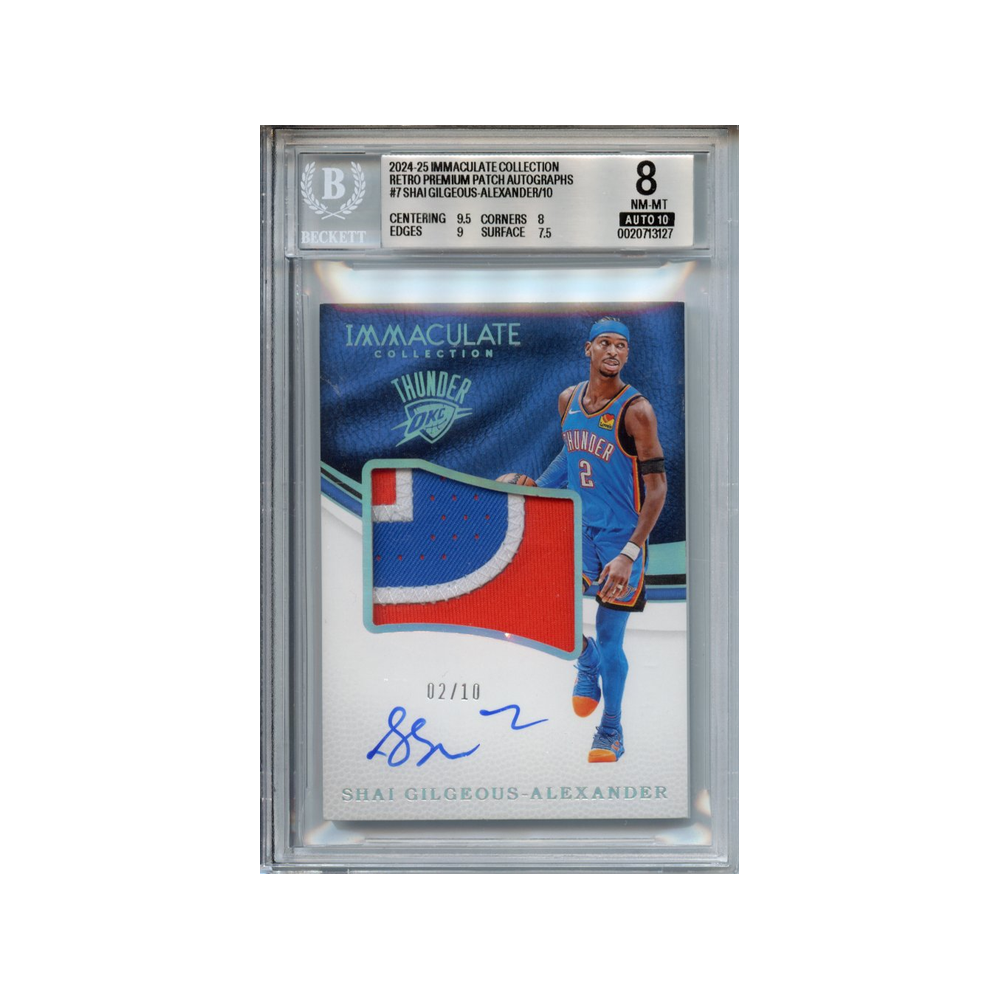 Shai-Gilgeous-Alexander-/10-Retro-Premium-Patch-Autographs-2024-25-Immaculate-Collection-BGS-8-Vorderseite