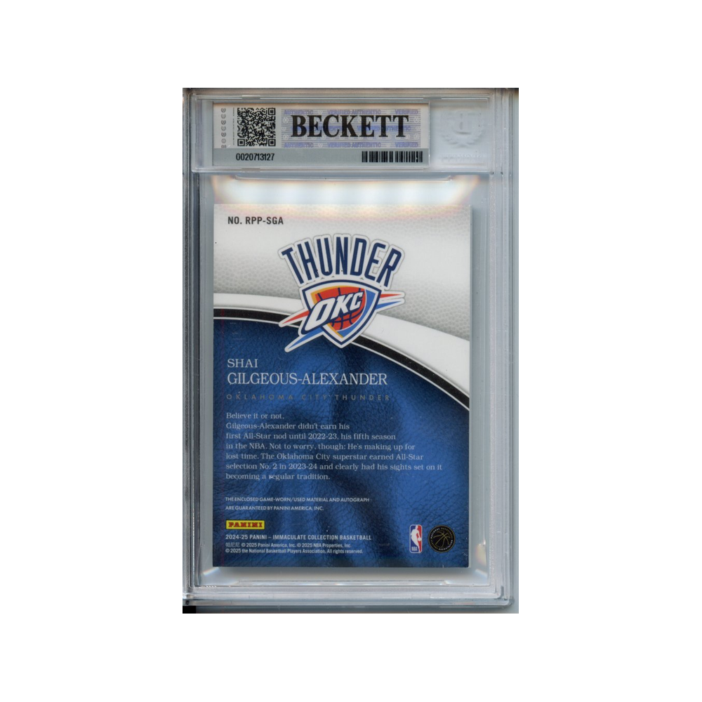 Shai-Gilgeous-Alexander-/10-Retro-Premium-Patch-Autographs-2024-25-Immaculate-Collection-BGS-8-Rückseite