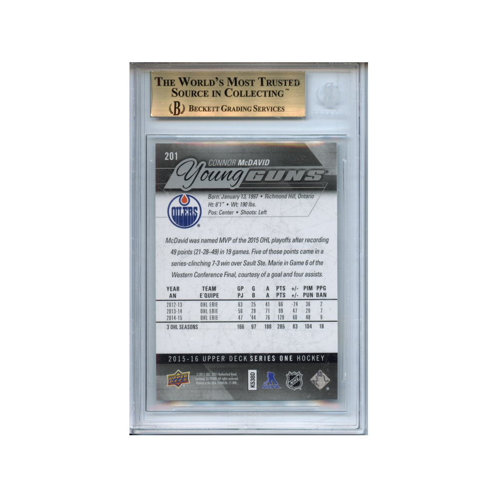 Connor-McDavid-Young-Guns-2015-16-Upper-Deck-BGS-10-Rückseite