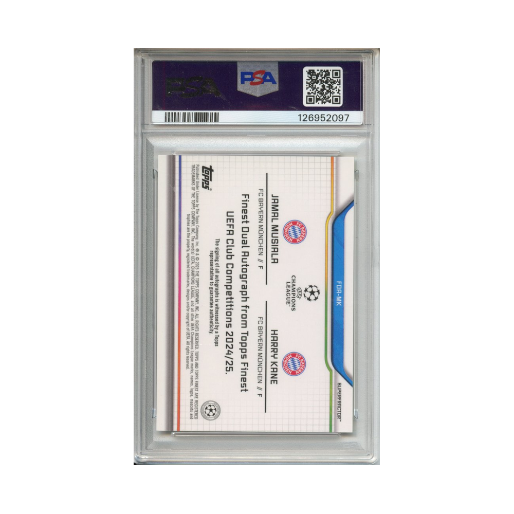 Kane/Musiala-Finest-Dual-Auto-Super-1/1-2024-25-Finest-UCC-PSA-10-Rückseite